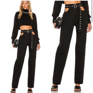 WeWoreWhat Cut Out Straight Black Jeans 👖🖤